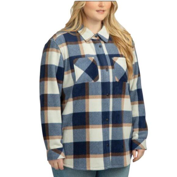 NEW RealTree Bonded Fleece Shacket | Navy - Picture 2 of 8